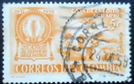 Selo postal da Colômbia de 1957 Emblem and Dairy Farm