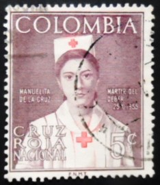 Selo postal da Colômbia de 1961 Manuelita de la Cruz