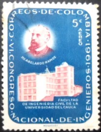 Selo postal da Colômbia de 1962 Abelardo Ramos and Engineering School