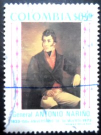 Selo postal da Colômbia de 1973 General Antonio Nariño