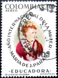 Selo postal da Colômbia de 1975 Maria de Jesus Paramo de Collazos