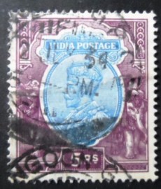 Selo postal da Índia de 1926 King George V 5₹