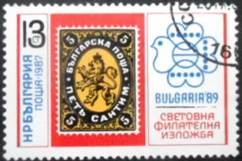 Selo postal da Bulgária de 1987 Philatélic Exposure Bulgaria 89