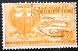 Selo postal da Colômbia de 1957 Coat of Arms Academy