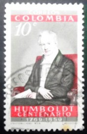 Selo postal da Colômbia de 1960 Alexander von Humboldt