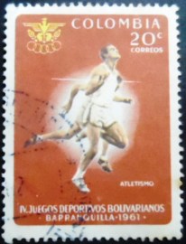 Selo postal da Colômbia de 1961 Runners