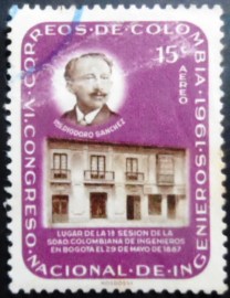 Selo postal da Colômbia de 1962 Diodoro Sánchez