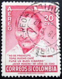 Selo postal da Colômbia de 1956 Javier Pereira