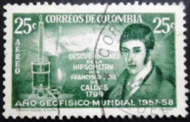 Selo postal da Colômbia de 1958 Francisco Jose de Calda