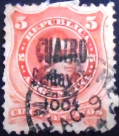 Selo postal da Argentina de 1884 Bernardino Rivadavia overprinted