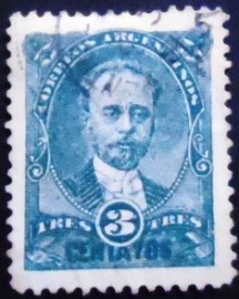 Selo postal da Argentina de 1888 Miguel Ángel Juárez Celman