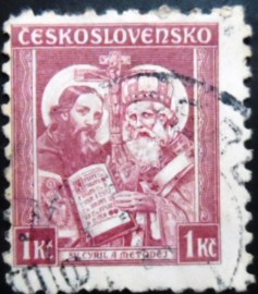 Selo postal da Tchecoslováquia de 1935 Sts. Cyril and Methodius