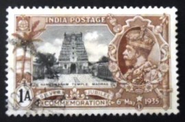 Selo postal da Índia de 1935 Rameswaram Temple
