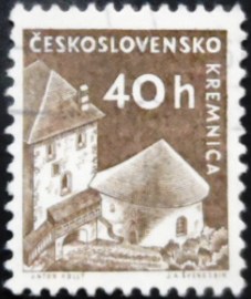 Selo postal da Tchecoslováquia de 1960 Kremnica Castle