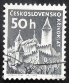 Selo postal da Tchecoslováquia de 1963 Křivoklát Castle