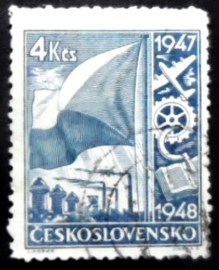 Selo postal da Tchecoslováquia de 1947 Symbolism of the national economy