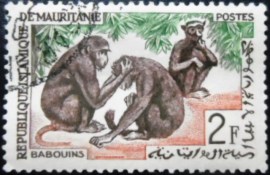 Selo postal da Mauritânia de 1963 Guinea Baboon