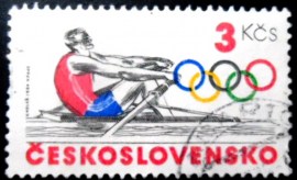 Selo postal da Tchecoslováquia de 1984 Rowing