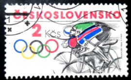 Selo postal da Tchecoslováquia de 1984 Cycling