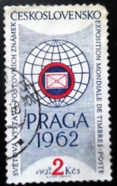 Selo postal da Tchecoslováquia de 1961 Praga World Stamp Exhibition