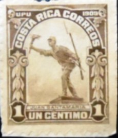 Selo postal da Costa Rica de 1910 Juan Santamaria Monument