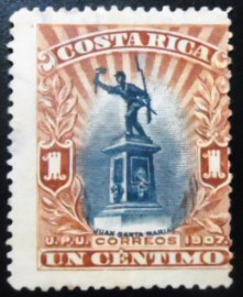 Selo postal da Costa Rica de 1907 Juan Santamaria