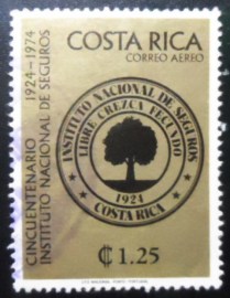 Selo postal da Costa Rica de 1974 INS Emblem