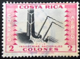 Selo postal da Costa Rica de 1954 Rubber