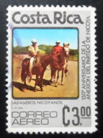 Selo postal da Costa Rica de 1975 Savannah riders