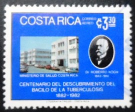 Selo da Costa Rica de 1982 Koch and Ministry of Public Health Building