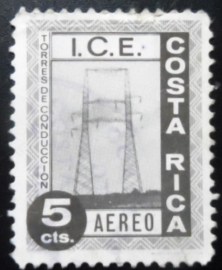 Selo da Costa Rica de 1967 Electric Pylons