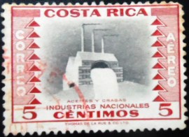 Selo postal da Costa Rica de 1954 Refinery of Vegetable Oils and fats