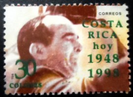 Selo postal da Costa Rica de 1998 José Figueres Ferrer