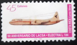 Selo postal da Costa Rica de 1996 Electra L-188