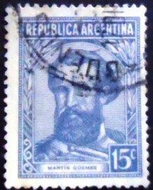 Selo postal da Argentina de 1942 Martín Miguel de Güemes