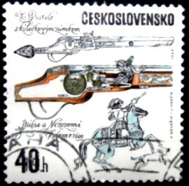 Selo postal da Tchecoslováquia de 1969 Italian pistol with Dutch decoration