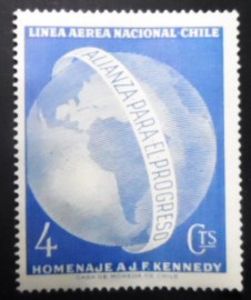 Selo postal do Chile de 1964 in memory of John F. Kennedy