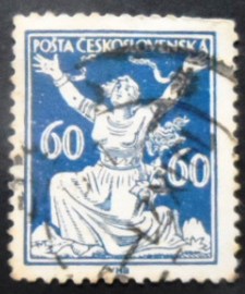 Selo postal da Tchecoslováquia de 1920 Breaking Chains to Freedom 60