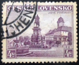 Selo postal da Tchecoslováquia de 1936 Poděbrady