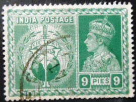 Selo postal da Índia de 1946 Victory and King George VI