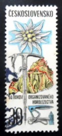 Selo postal da Tchecoslováquia de 1971 Mountain Climbing Organization