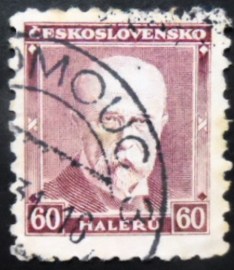 Selo postal da Tchecoslováquia de 1930 Tomáš Garrigue Masaryk 60