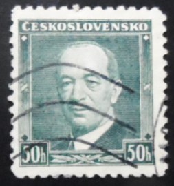 Selo postal da Tchecoslováquia de 1936 Dr Edvard Beneš