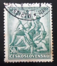 Selo postal da Tchecoslováquia de 1937 Battle at Zborov Ukraine