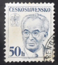 Selo postal da Tchecoslováquia de 1983 Gustav Husák