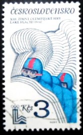 Selo postal da Tchecoslováquia de 1980 Four-man Bobsled