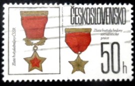 Selo postal da Tchecoslováquia de 1987 Gold Stars of Socialist Labor