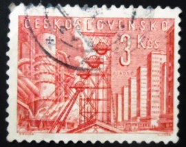 Selo postal da Tchecoslováquia de 1961 City of Kladno