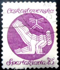 Selo postal da Tchecoslováquia de 1975 Spartakiada