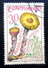 Selo postal da Tchecoslováquia de 1965 Coltsfoot